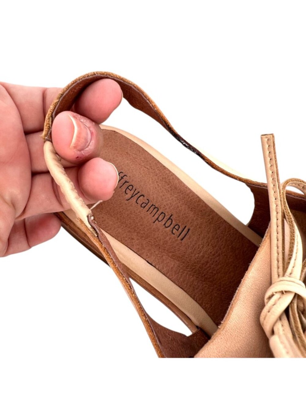 Jeffrey Campbell Beige Leather Slingback Oxford Shoes Size 9 Light Academia - Picture 13 of 14